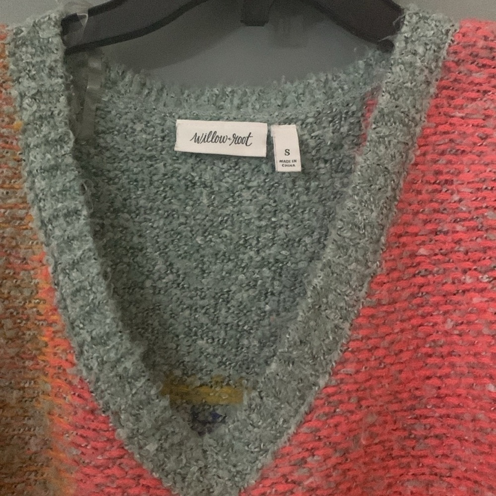 Colorful Patchwork V-Neck Sweater - Picture 4 of 4